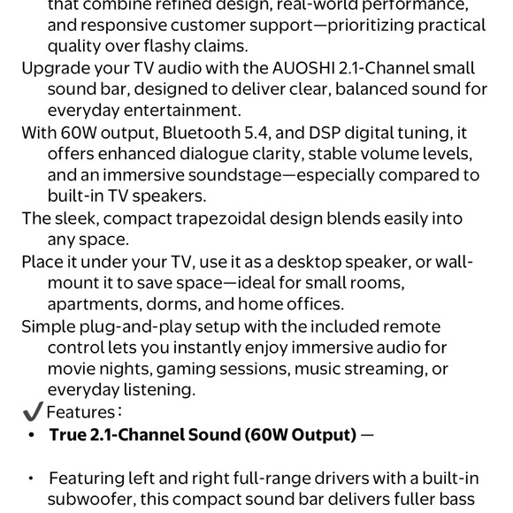 Black Soundbar with Remote - Picture 9 of 11